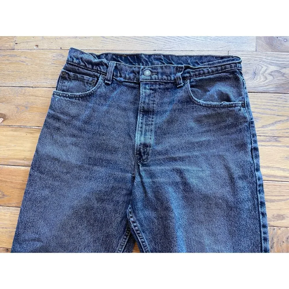 Vintage 1991 USA Levi’s Black Relaxed Fit Jeans W35 L34 Distressed 100% Cotton